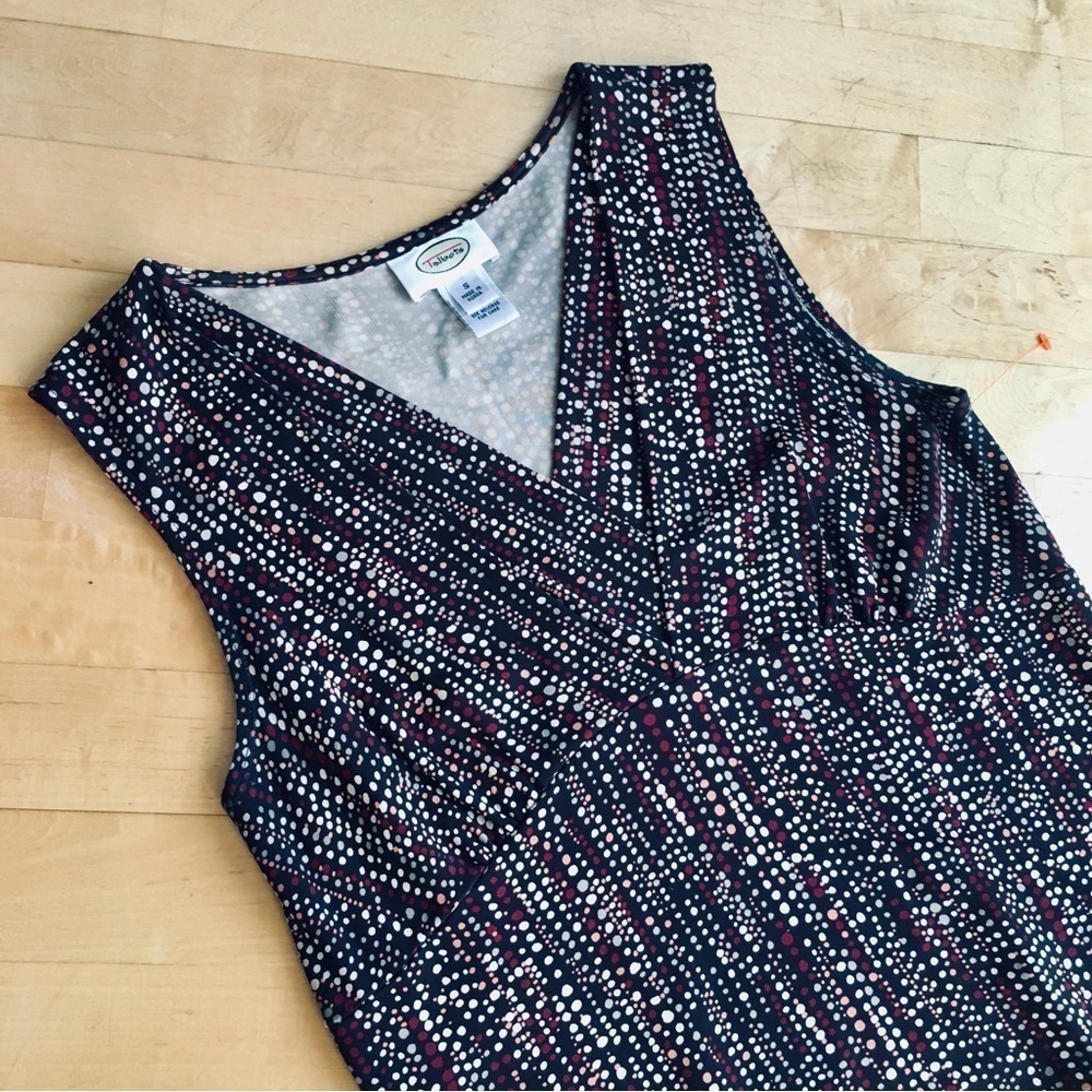 Talbots Brown Red Pink Cream Dotted Tank Top Size S